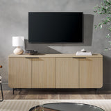 Modern Scandinavian Fluted Door Kitchen Storage Sideboard Buffet Cabinet Console,