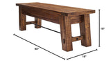 Durango 60" L Wood Entryway/Dining Bench