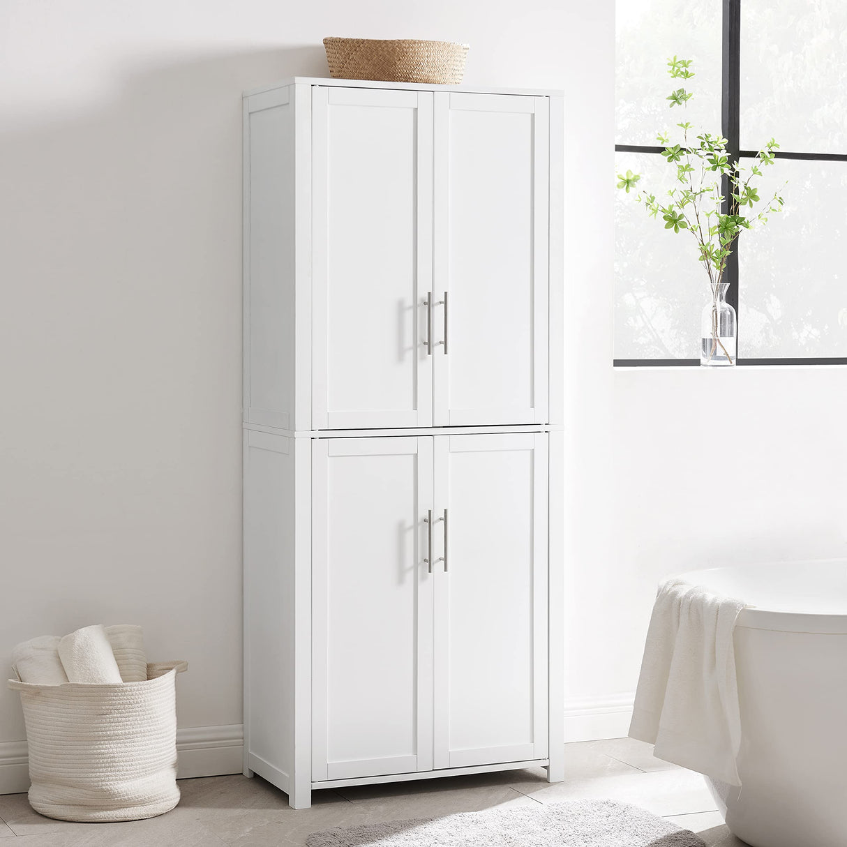 Savannah Tall Pantry, White