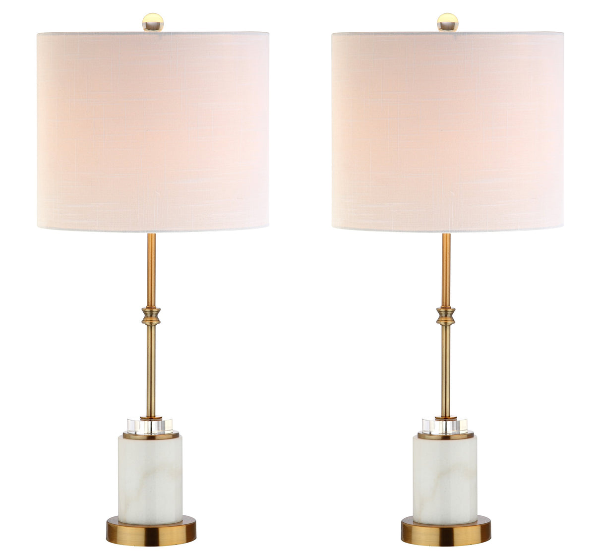 JYL5003A-SET2 Set of 2 Table Lamps Harper 27" Marble/Crystal LED Table Lamp