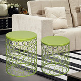 Metal Accent Tables, Set of 2 Nesting End Tables Side Coffee Tables Decorative Round Nightstands