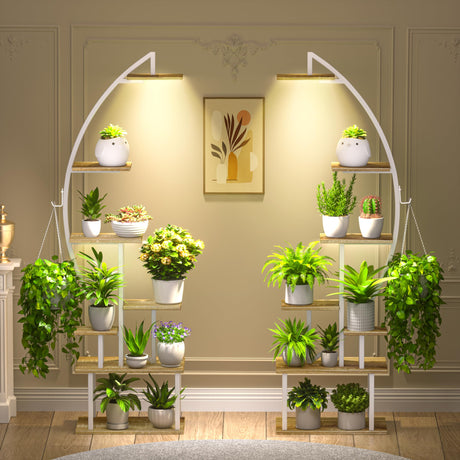 Plant Stand Indoor with Grow Lights, 7 Tiered Metal Plant Stand for Indoor Plants Multiple