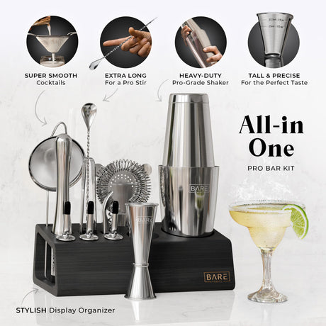 Mixology Bartender Kit Bar Set | 14-Piece Cocktail Shaker Set | Martini Barware