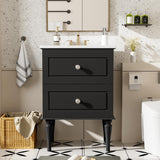 24 Inch Bathroom Vanity with Sink, French Bathroom Storage Vanity