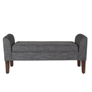 Tara Upholstered Storage Settee Bench with Hinged Lid, Dark Grey