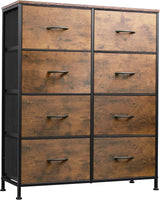 Fabric Dresser for Bedroom with Open Shelves, Tall Dresser with 8 Drawers,