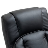 Swivel Recliner, Manual PU Leather Armchair with Ottoman Footrest for Living Room,