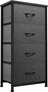 Fabric Dresser with 7 Drawers, Black Dresser & Chest of Drawers, Storage Tower with Large Capacity