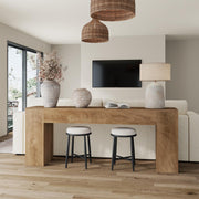 79-Inch Extra Long Console Table - Natural Oak Wood Entryway & Sofa Table