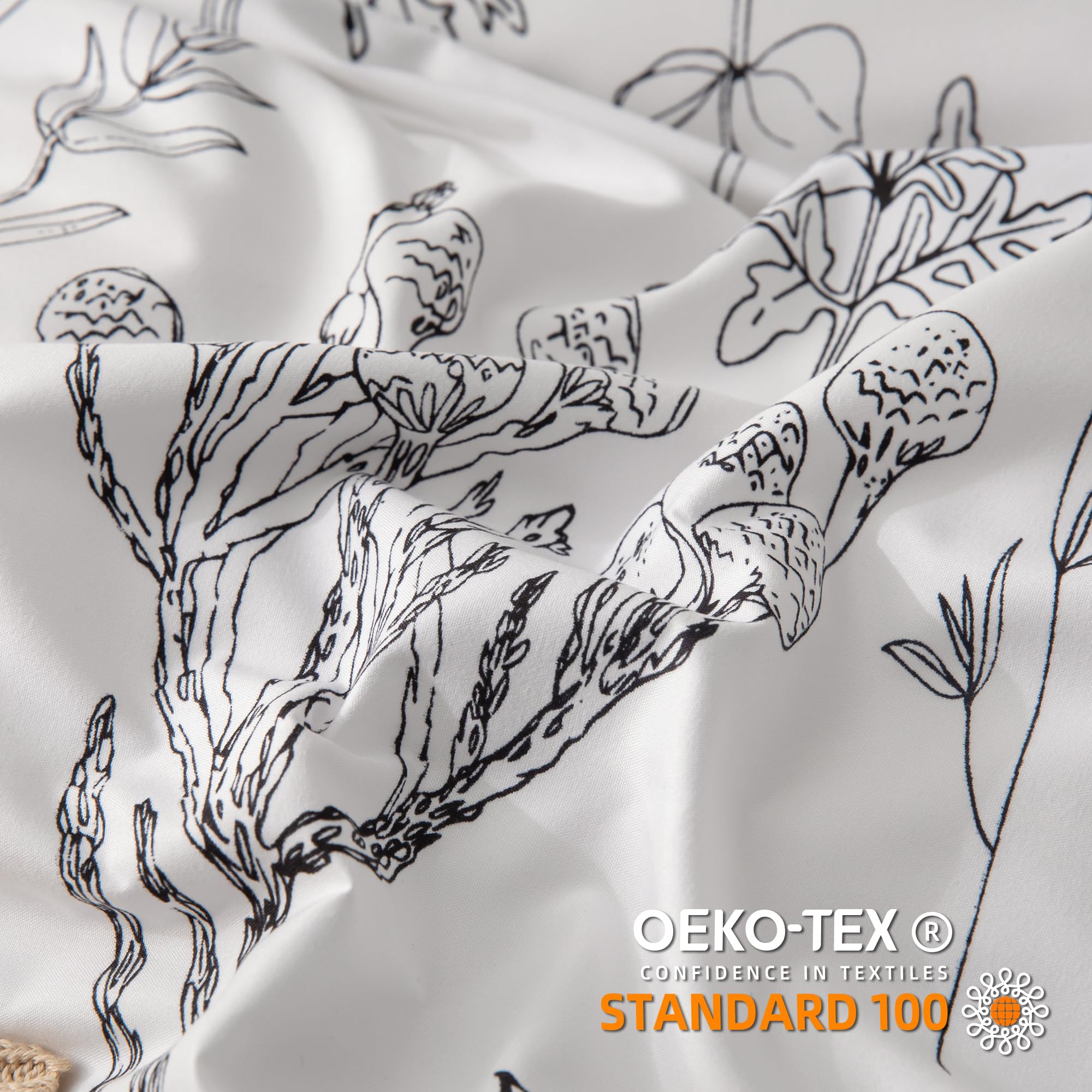 Queen Comforter Set - Floral Comforters Queen Size, White Comforter, 3 Pieces,