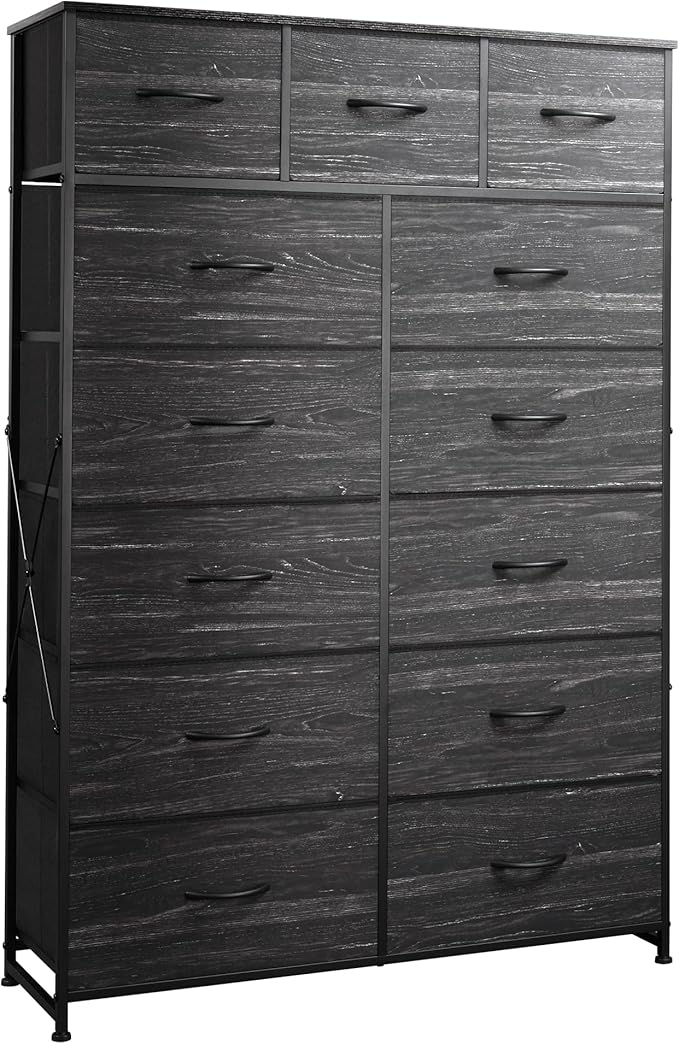 Tall Dresser for Bedroom with 13 Drawers, Storage Dresser Organizer Unit, Fabric Dresser for Bedroom