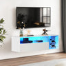 TV Stand, 39 inch Wood TV Stand with LED lights, High Glossy Entertainment Center