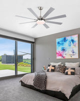 62 inch Ceiling Fans with Lights and Remote Control, Modern Brushed Nickel Ceiling