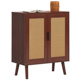 Rattan 2-Tier Home Storage Cabinet, Accent Kitchen Cabinet with Door,