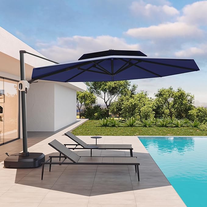 and Flame&Shade Patio Umbrella, 9x11.5ft Rectangular Outdoor Umbrella