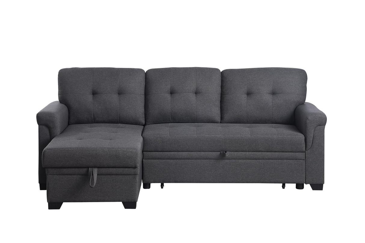 84 Inch Sofa with Tufted Seat & Back Cushion,Solid Wood Frame Dsign, Linen Reversible