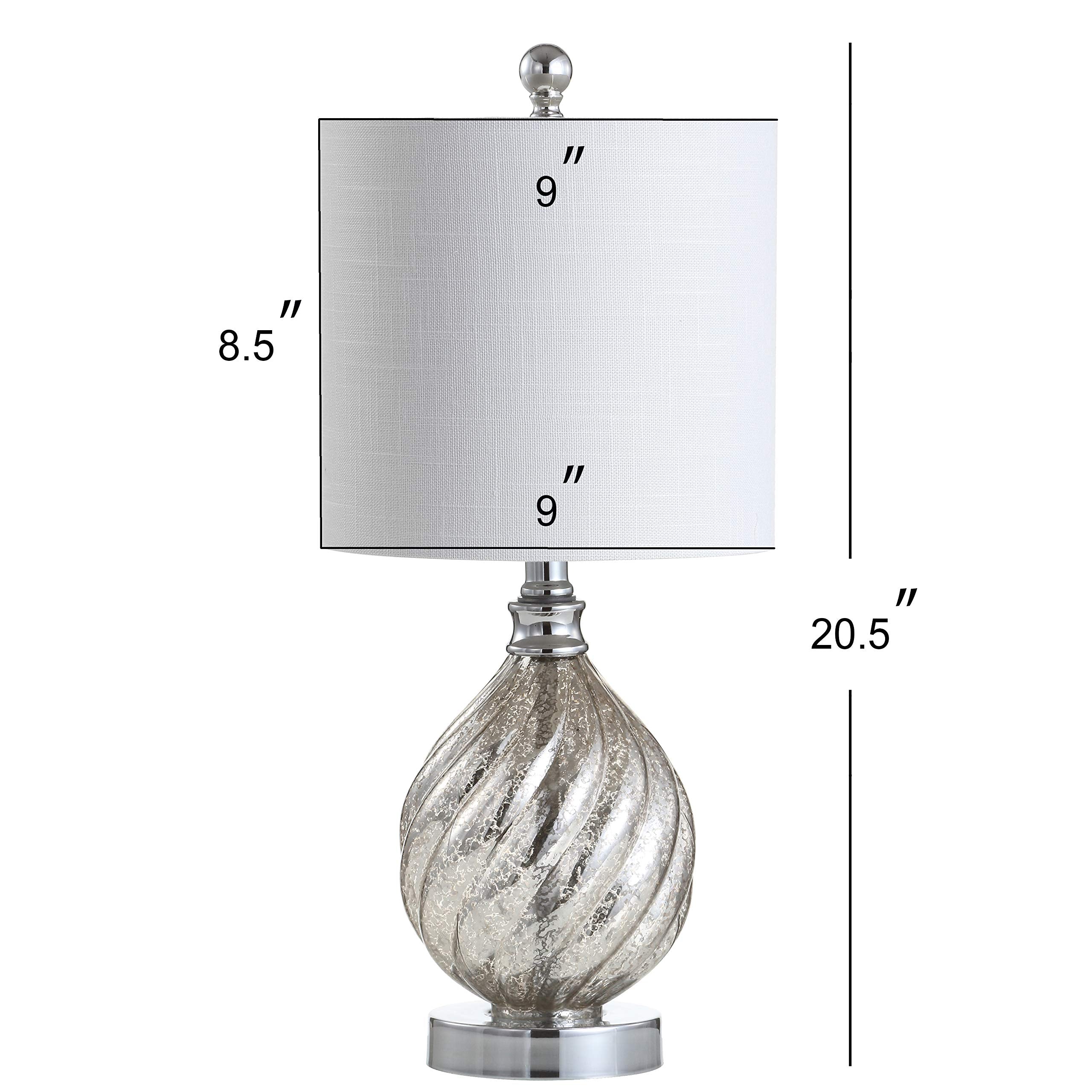 JYL1034A Lawrence 20.5" Glass/Metal LED Table Lamp Transitional Glam Bedside Desk