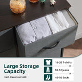 Dresser for Bedroom with 6 Drawers, 3-Tier Wide Storage Chest of Drawers with Removable