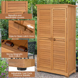 Outdoor Storage Cabinet, 63" Wood Garden Tool Shed