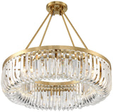 Jenna Modern Glam Ceiling Light Semi Flush-Mount Fixture 28" Soft Gold Metal 8-Light