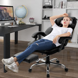 Massage , Reclining Office Chair with Footrest, Ergonomic Office Chair with Lumbar