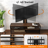 TV Stand with Mount and LED Light, Swivel Entertainment Center TV Console