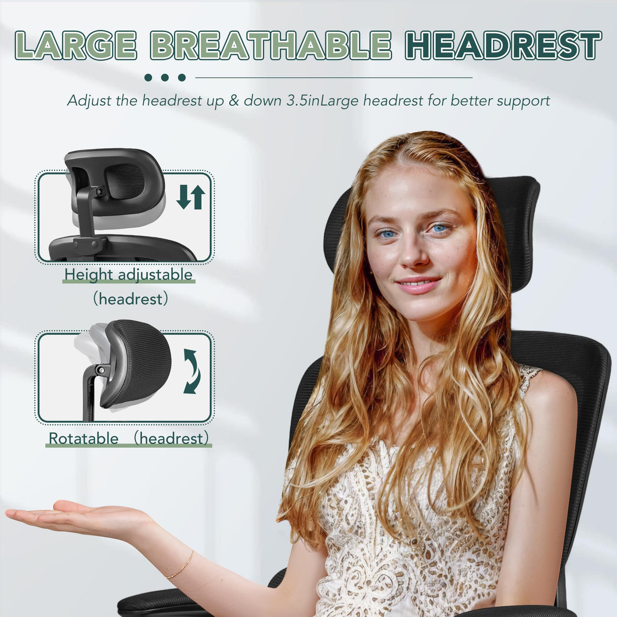 Ergonomic Office Chair, High Back with Breathable Mesh Seat,Adjustable Lumbar Support