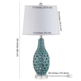 Lighting Collection Harlem Trellis Blue Ceramic 26-inch Bedroom Living