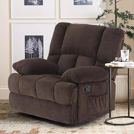 Oversized Rocking Rocker Recliner Chair for Living Room Adults, Camel