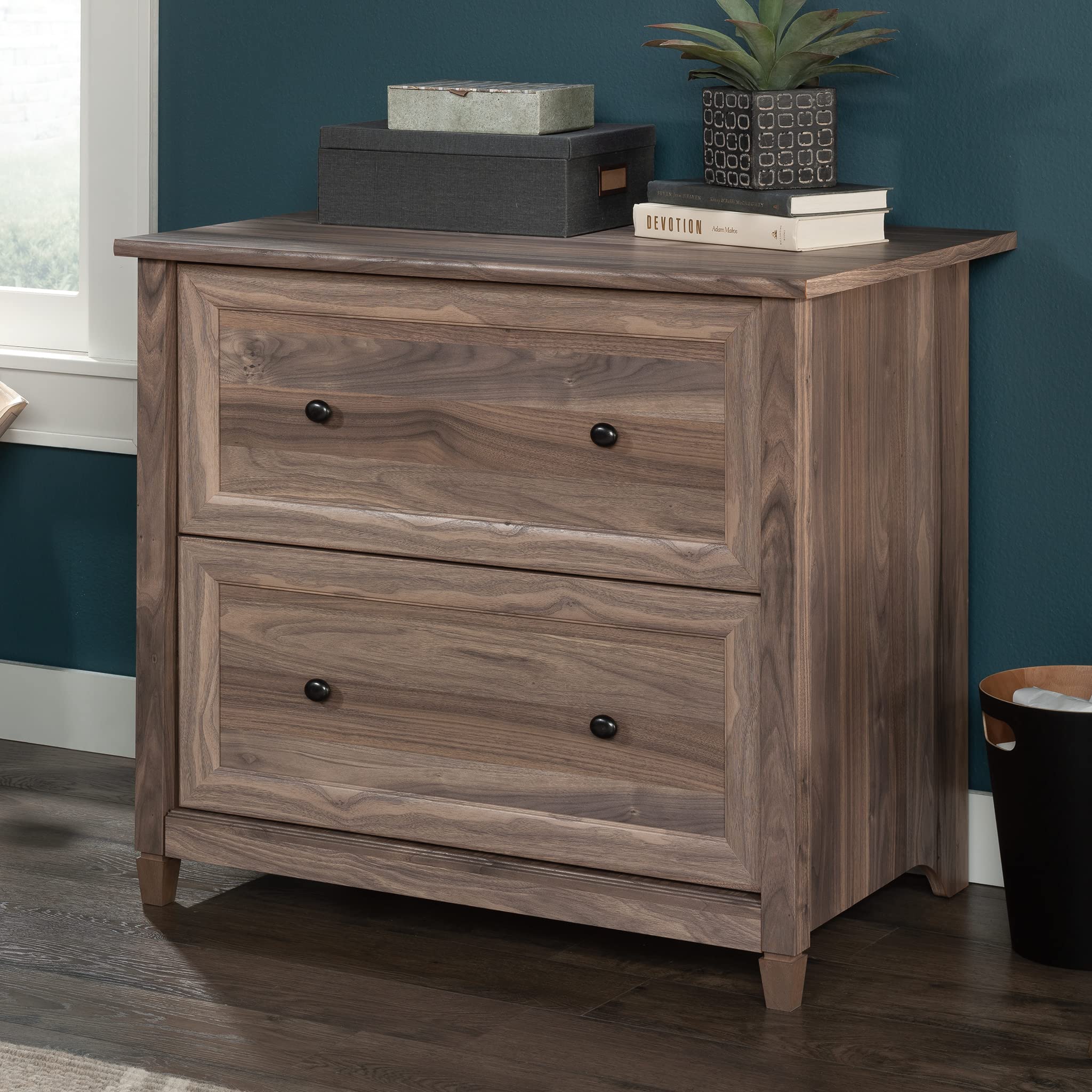 Edge Water 2 Drawer Lateral Filing Cabinet, Office File Cabinet, in Washed Walnut