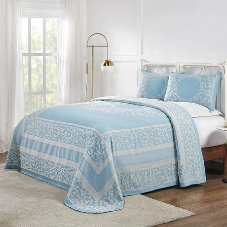 Cotton Blend Bedspread Set, Includes Oversized Bedspread and 2 Matching Pillow