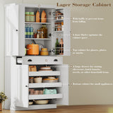 Kitchen Pantry Cabinet 72" Height, Freestanding Cupboard with Drawer