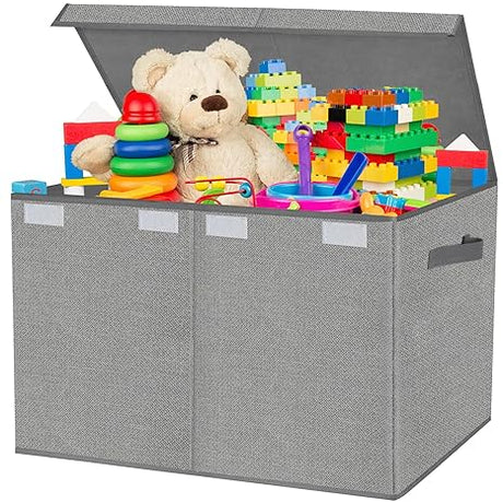 Large Toy Box Chest for Girls, Kids Toy Bin Storage Organizer with Lid for Babies,Toddlers