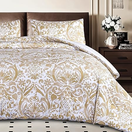 Blue and White Floral Queen Size Comforter Set