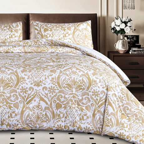 Comforter Set King Size, All Season Bedding Comforter Set, Comfortable Classic Damask