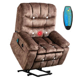 Phoenix Home Large Power Lift Chair with Massage and Heat for Elderly Recliner, Light Grey