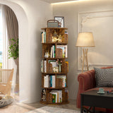 Rotating Bookshelf, 360 Display Wood Spinning Bookshelf Tower, 5 Tier Floor Standing