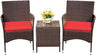 Patio Porch Furniture Sets 3 Pieces PE Rattan Wicker Chairs