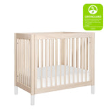 Gelato 4-in-1 Convertible Mini Crib in Washed Natural and White, Greenguard Gold