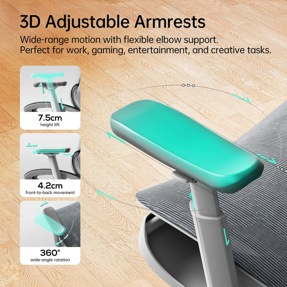 P2 Ergonomic Office Chair with 3D Lumbar Support & Footrest