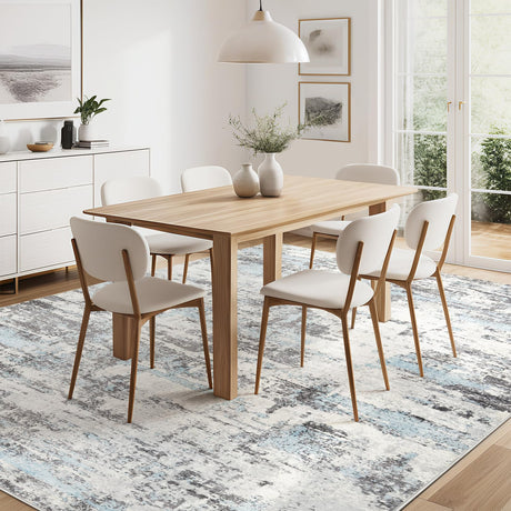 Area Rug Living Room Rugs 6x9: Modern Neutral Abstract Aesthetic Rug