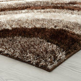 Lantanas Collection 7070 Brown 5x7 Modern Shag Geometric Area Rug