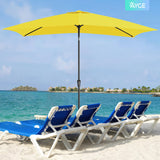 6.5x10FT Rectangular Patio Umbrella Outdoor Table Umbrella w/Push Button Tilt & Crank