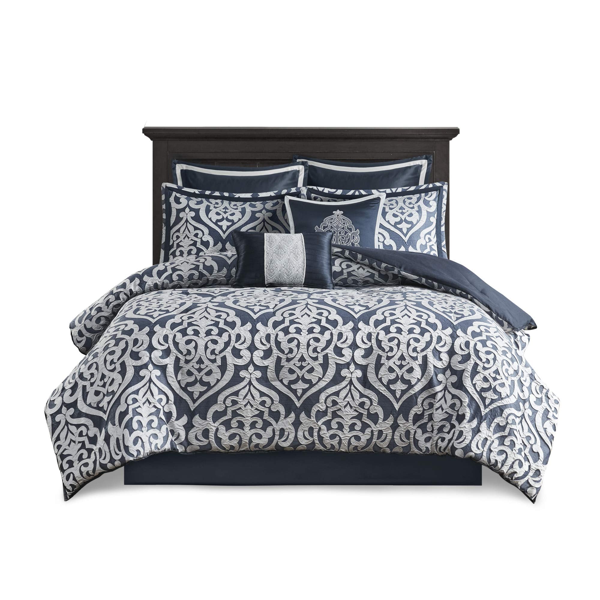 Odette Cozy Comforter Set Jacquard Damask Medallion Design