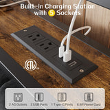 King Bed Frame with Headboard and LED Lights