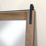 Brown Monet Barn Door Standing Mirror, Full Length Leaning or Wall-Mounted Mirror,