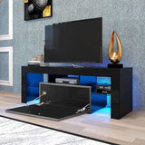 TV Stand for 55+ inch TV with Storage - LED Entertainment Center for 55 inch TV, Black