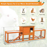 Extra Large Rabbit Hutch Bunny Cage Outdoor Indoor, 2-Story 94.5”L Big Wooden