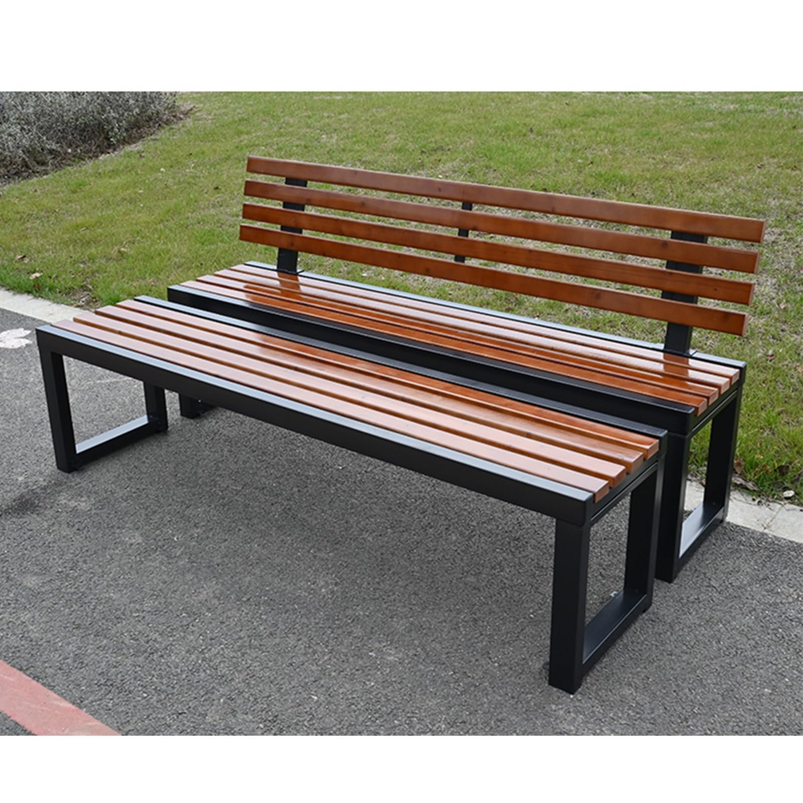 1.2m Outdoor Leisure Bench Plastic Wood Outdoor Bench Square Playground Park