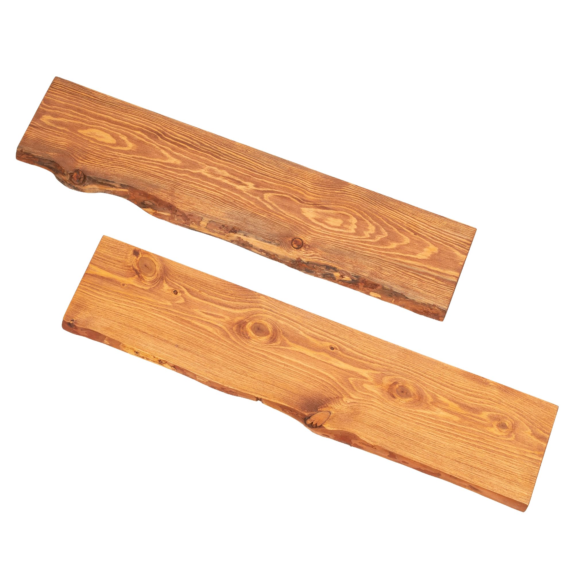 36” Sustainable Sunset Cedar Live Edge Wood Shelf (Wood Only) 2-Pack